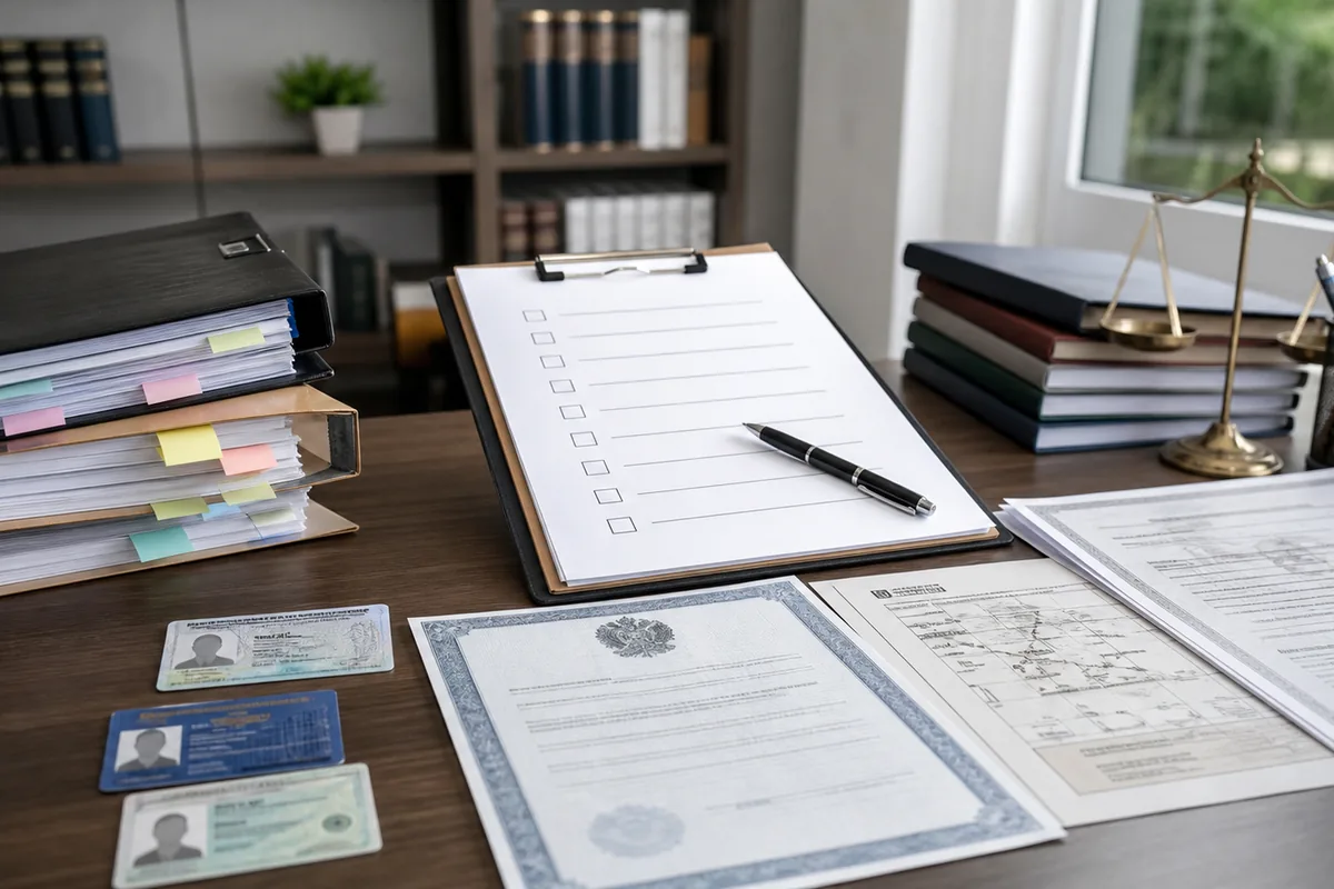Checklist com documentos necessários para inventário