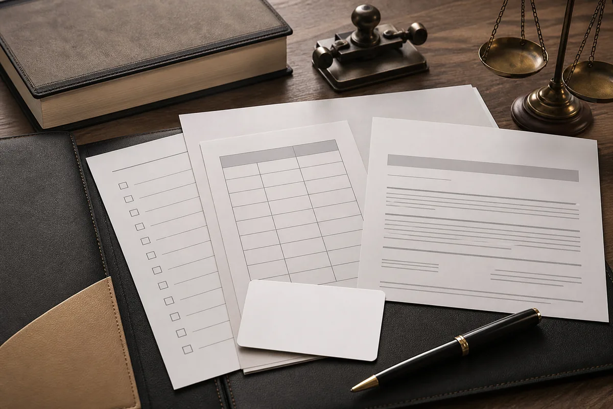 Proposta, credencial e checklist para contratar advogado