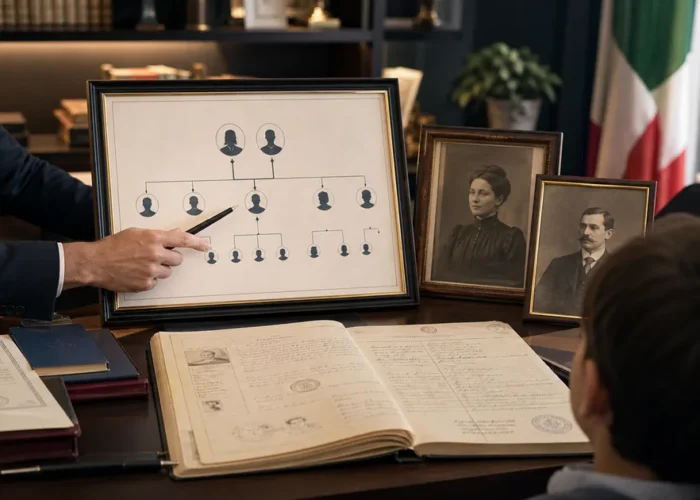 Árvore familiar e documentos de cidadania italiana