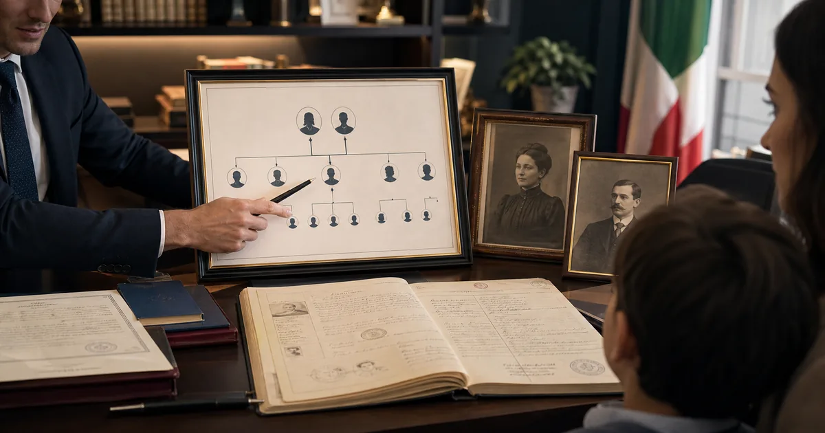 Árvore familiar e documentos de cidadania italiana