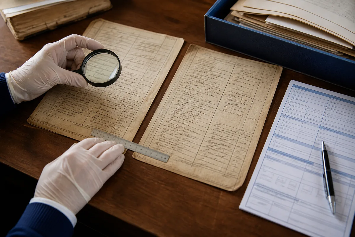 Comparação de registros civis antigos para identificar divergências