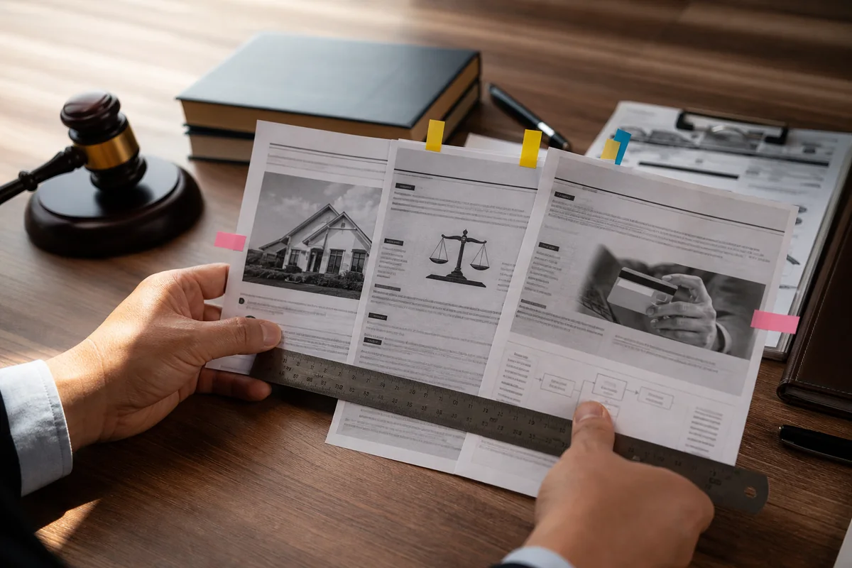 Documentos de imóvel, regras e pagamento são comparados lado a lado