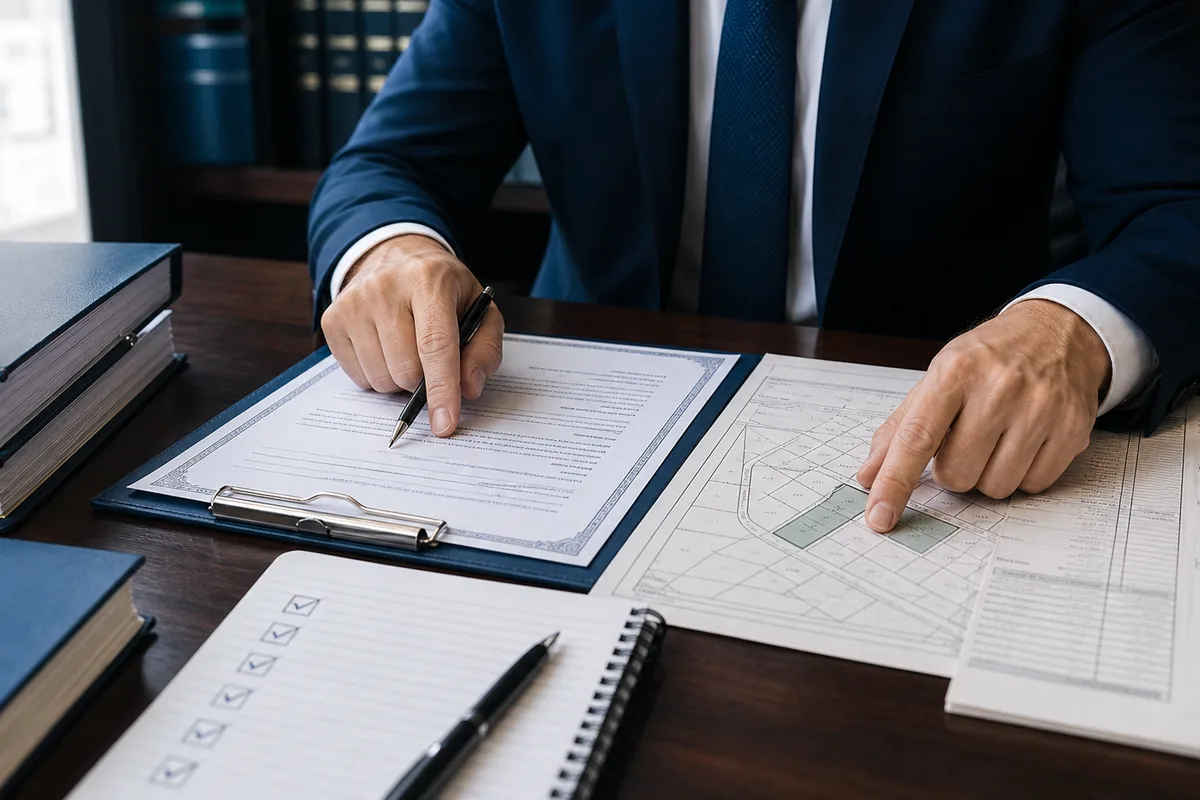 Advogado compara ordem judicial, planta e checklist do imóvel
