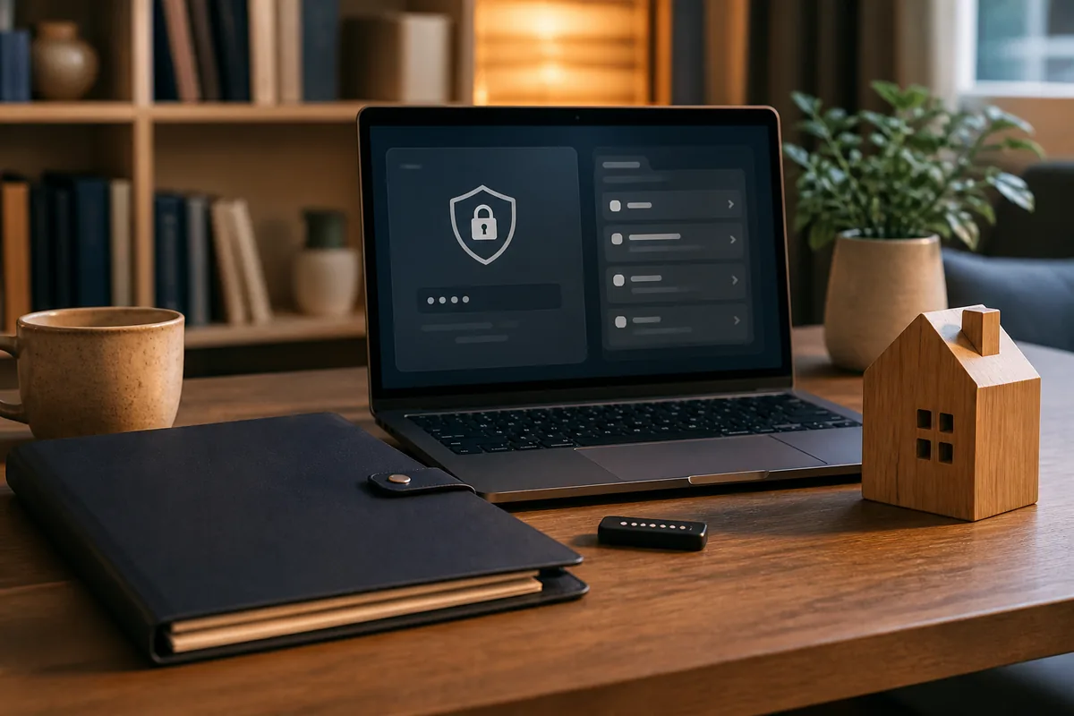 Notebook com acesso protegido e pasta sigilosa de processo de adoção