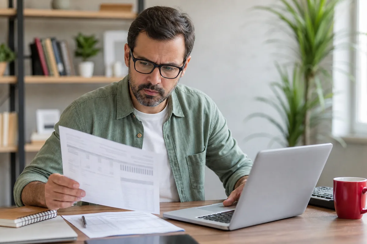 Consumidor confere extrato antes de avaliar ação contra banco