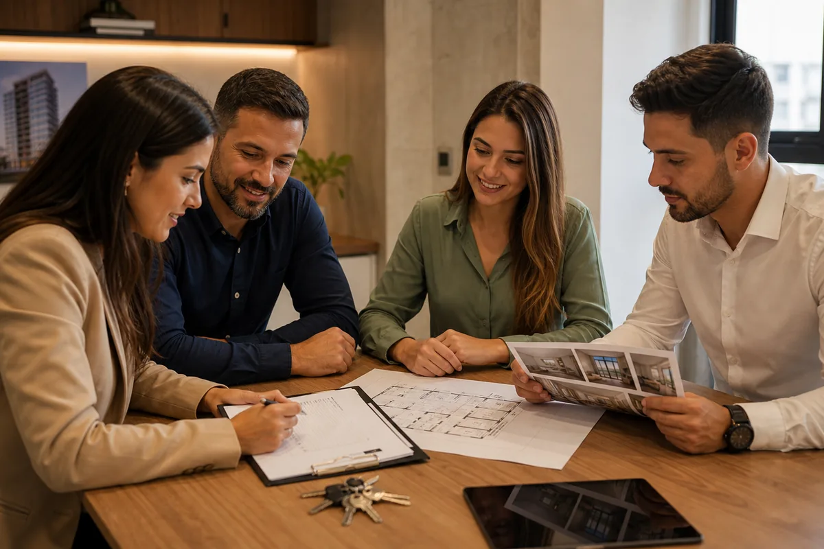 Equipe coordena checklist, planta e vistoria do imóvel