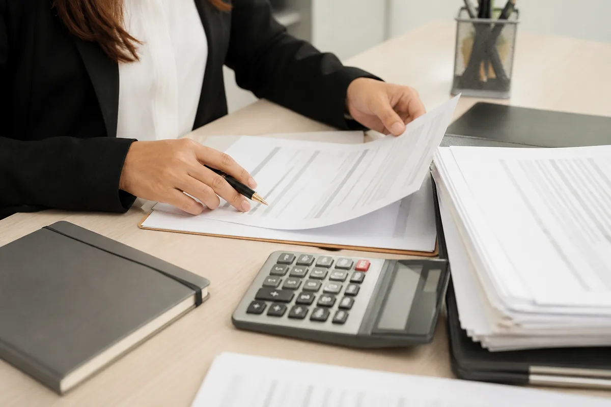 Advogada organiza documentos e cálculo do custo de inventário