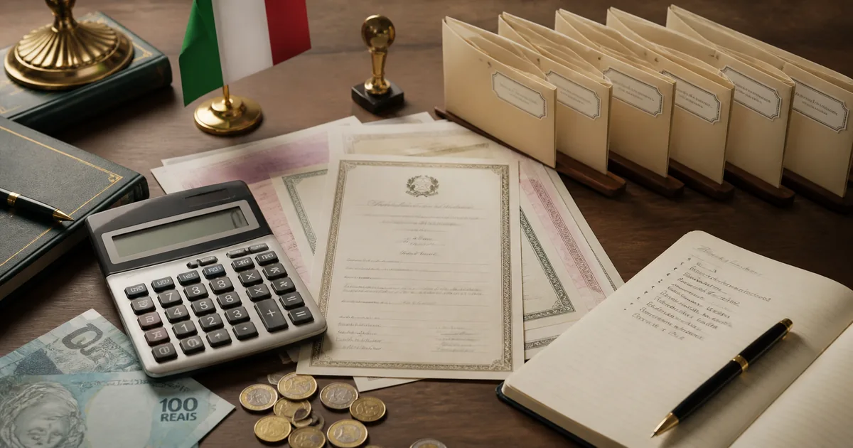 Calculadora, certidões e categorias de custo da cidadania italiana