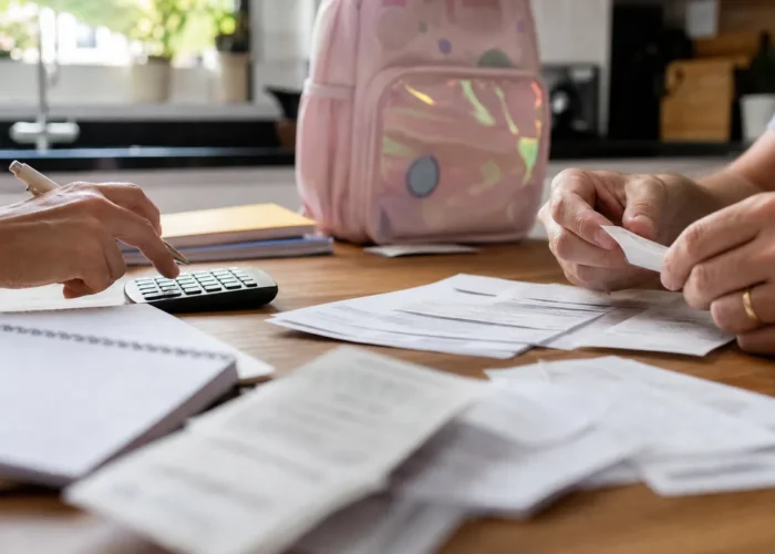 Recibos e calculadora para organizar despesas além da pensão