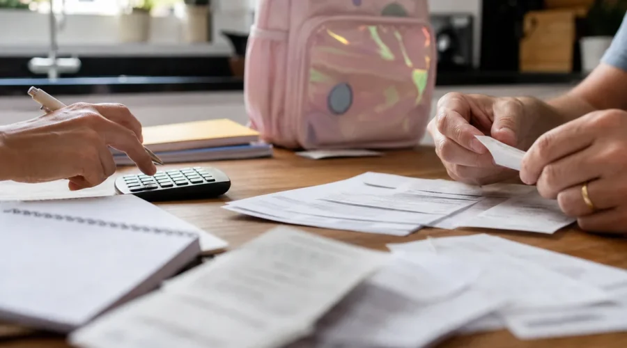 Recibos e calculadora para organizar despesas além da pensão