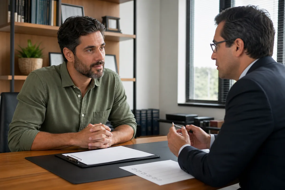 Cliente faz perguntas a advogado sobre atuação no inventário