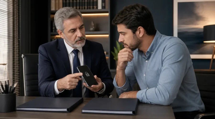 Advogado experiente orienta cliente sobre conta bloqueada