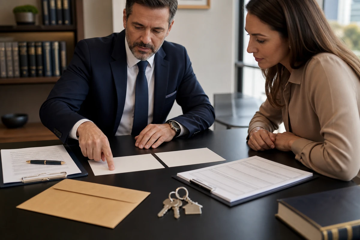Advogado experiente compara alternativas com cliente em caso de despejo