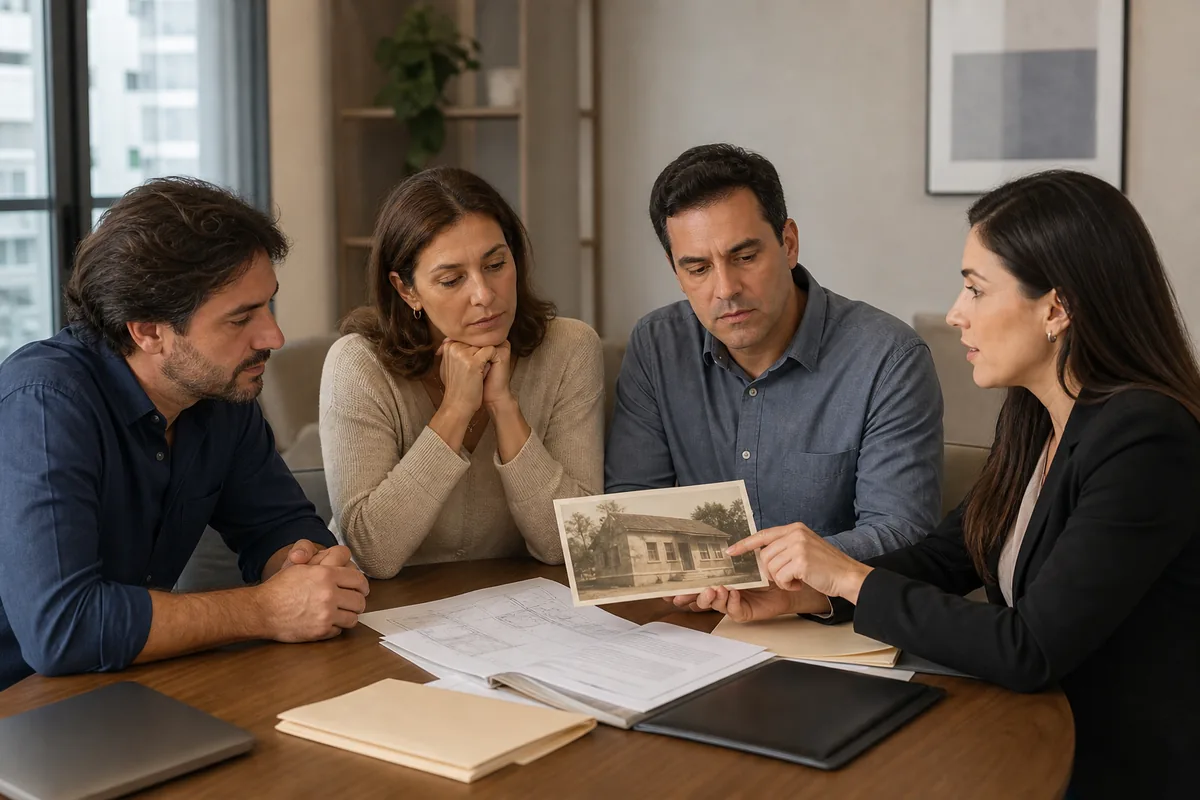 Herdeiros analisam documentos para inventário de imóvel