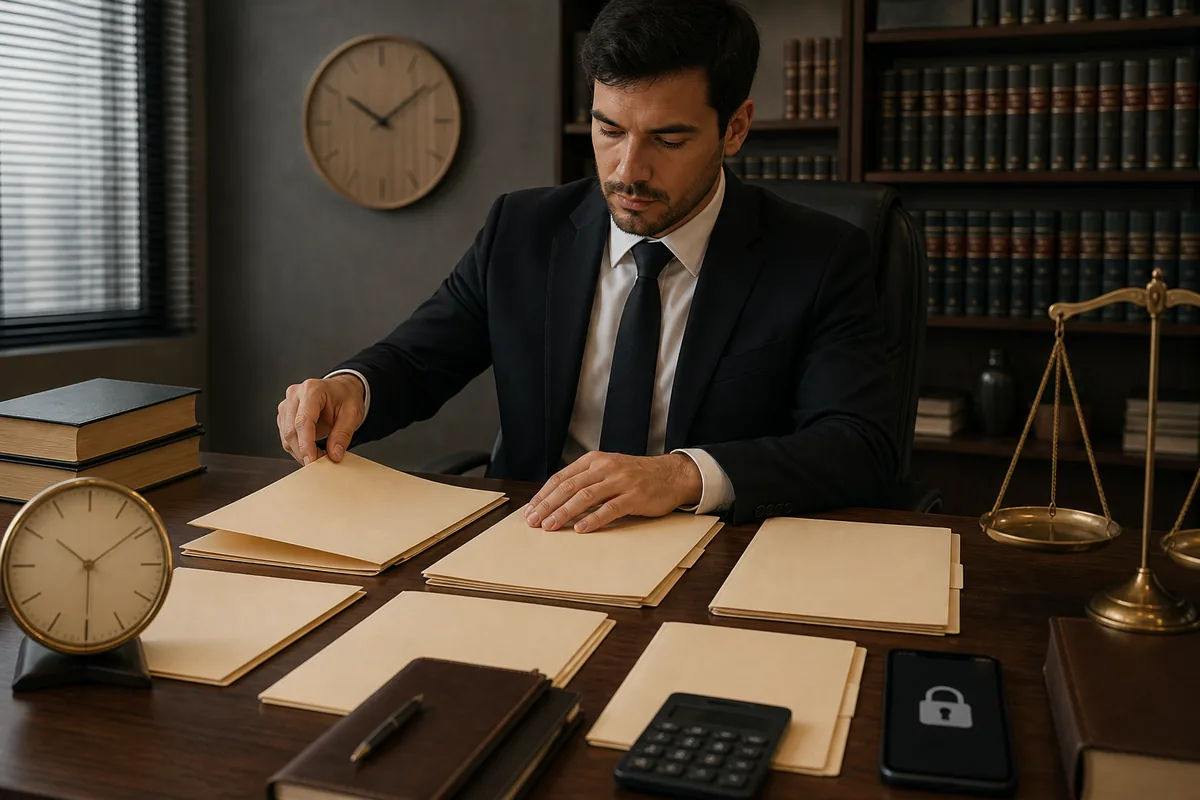 Advogado organiza fluxo de trabalho para conta bloqueada
