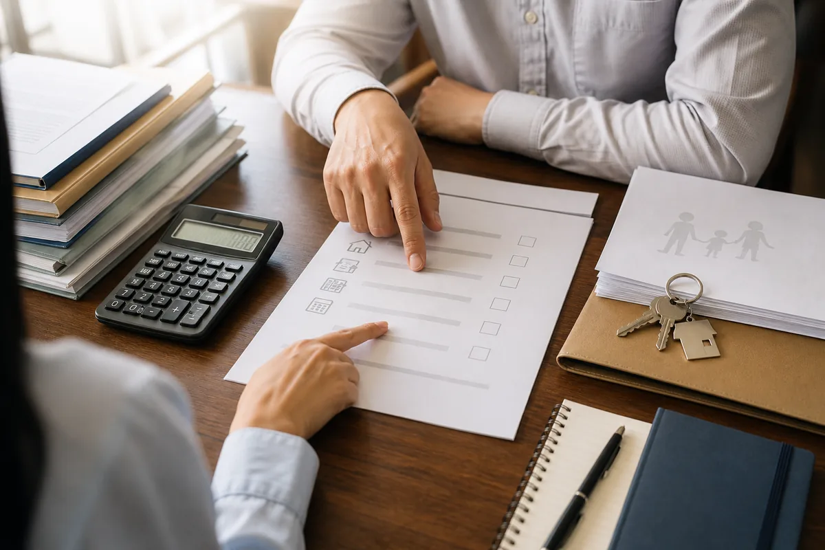 Checklist, calculadora e chaves usados para planejar custos do inventário