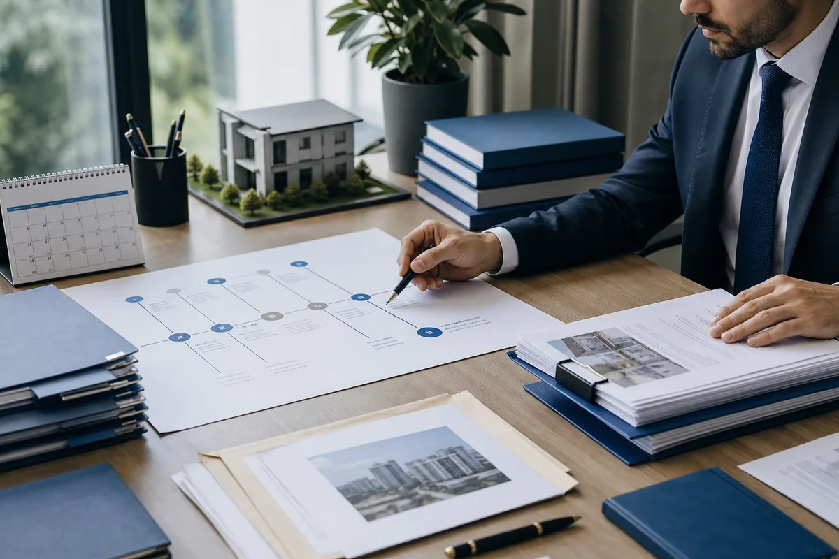 Advogado organiza linha do tempo e documentos do imóvel