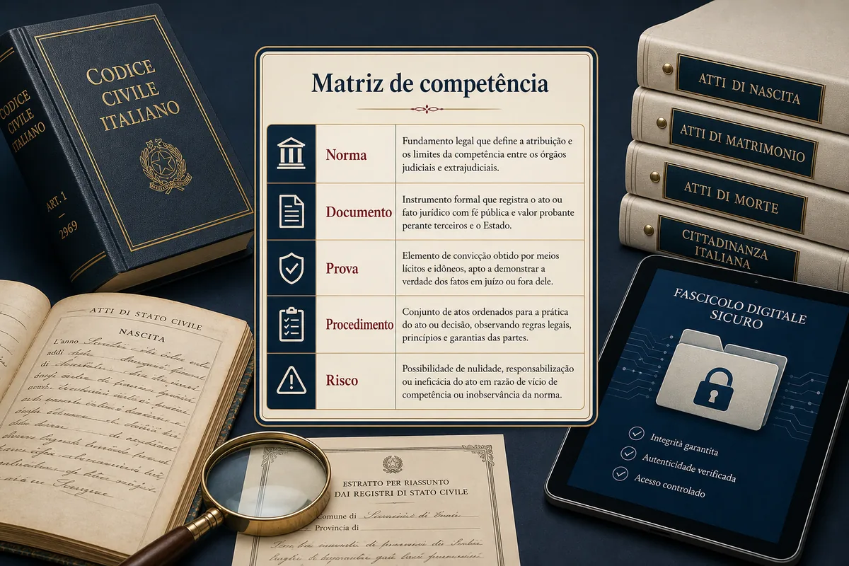Matriz de norma, documento, prova, procedimento e risco na cidadania italiana