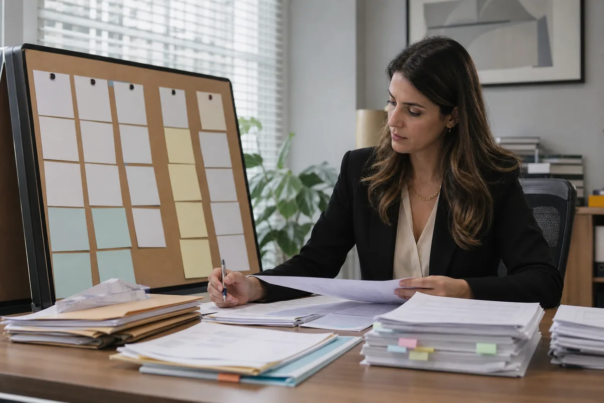 Advogada organiza documentos e pendências antes do inventário