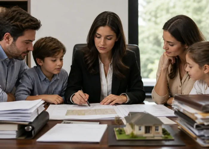 Família e advogada organizam documentos e bens do inventário