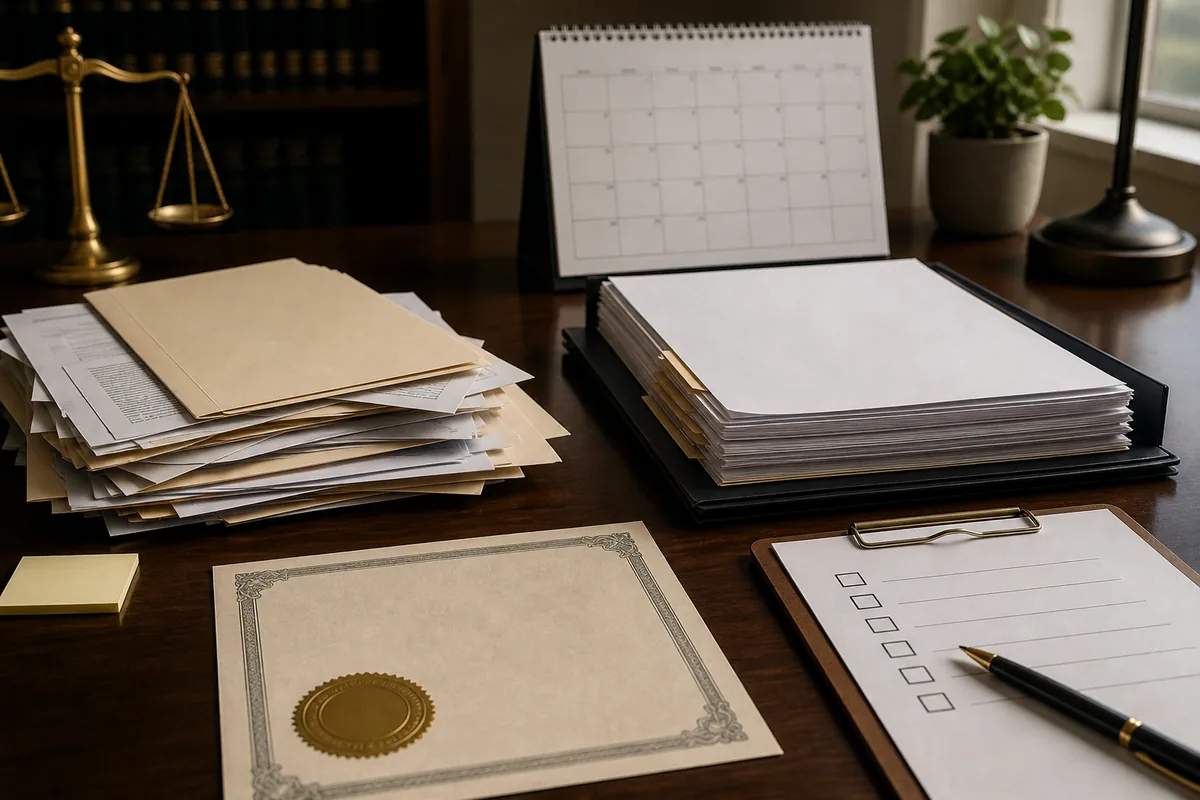Documentos incompletos e organizados comparados no inventário