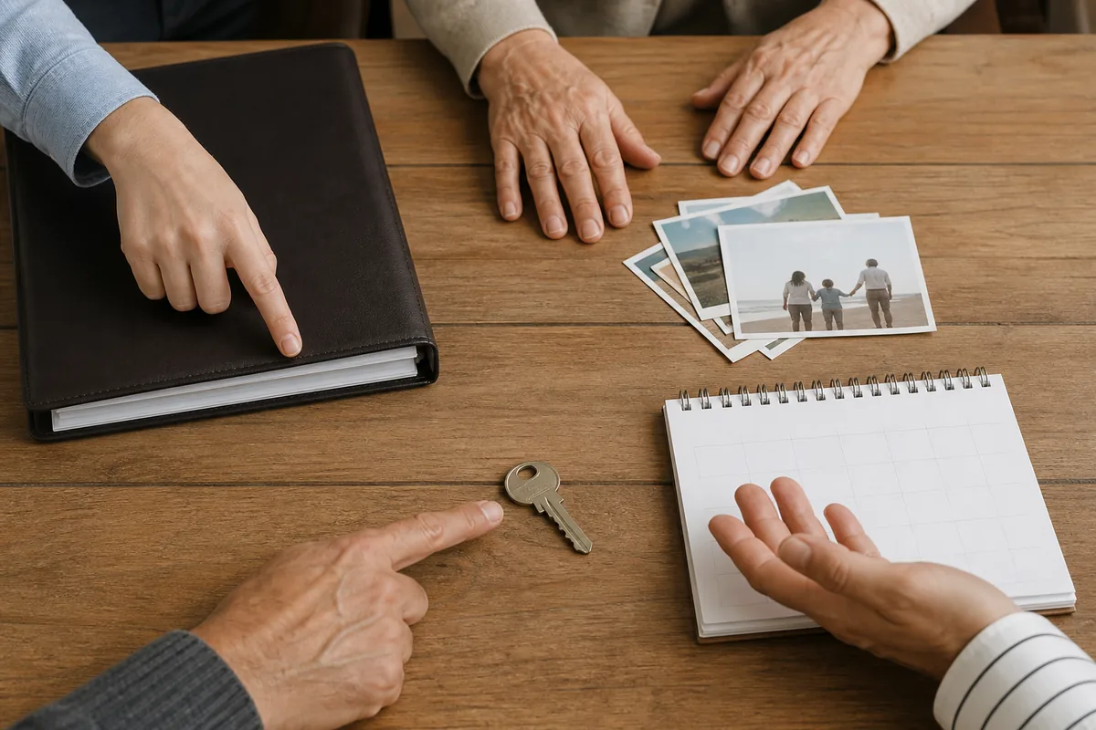 Documentos e bens organizados conforme os papéis no inventário