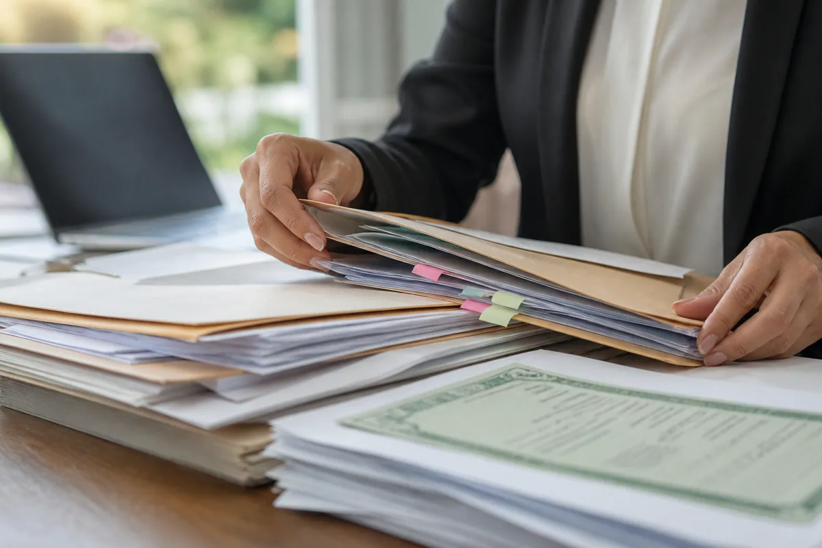 Advogado organiza certidões e documentos de inventário
