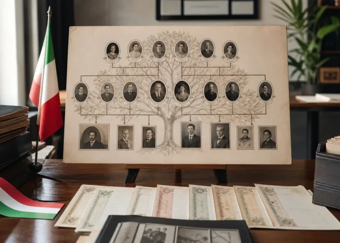 Árvore genealógica e documentos para planejar cidadania italiana