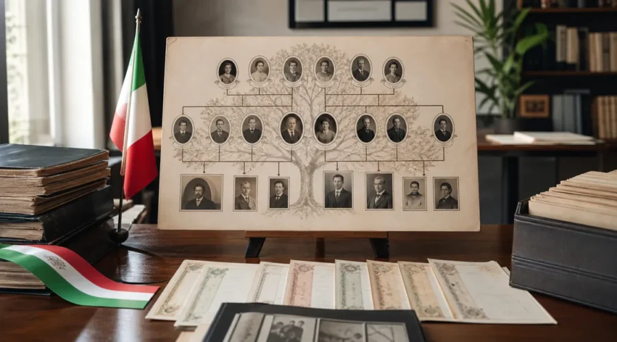 Árvore genealógica e documentos para planejar cidadania italiana