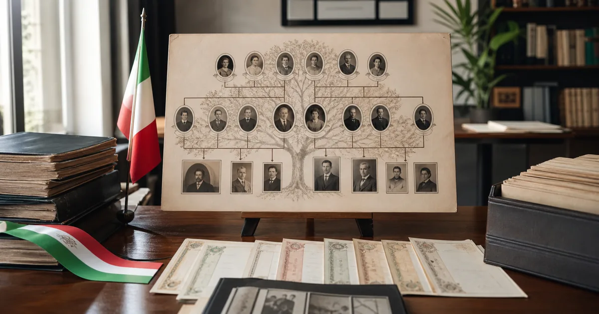 Árvore genealógica e documentos para planejar cidadania italiana