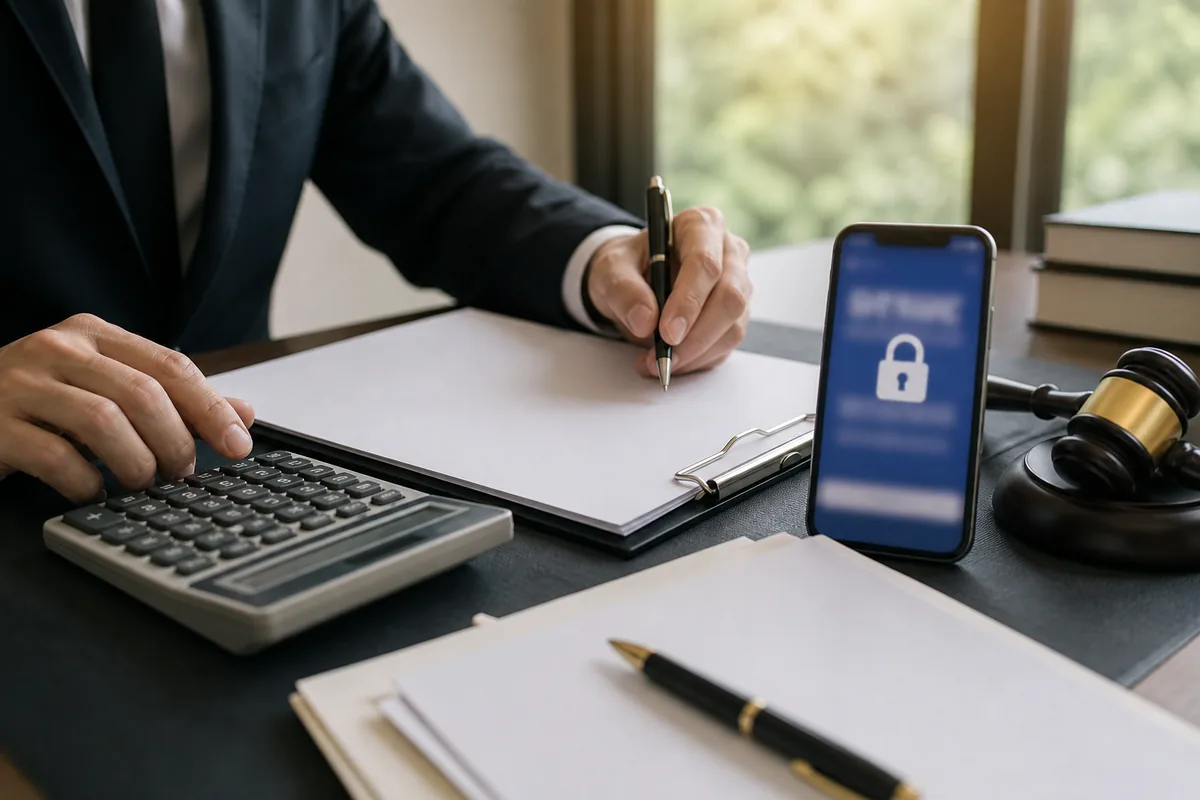 Advogado revisa custos e documentos para desbloqueio judicial