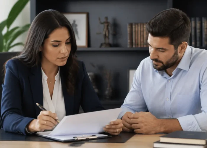 Advogada e cliente revisam escopo antes da assinatura