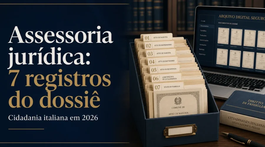 Assessoria jurídica organiza sete registros do dossiê de cidadania italiana
