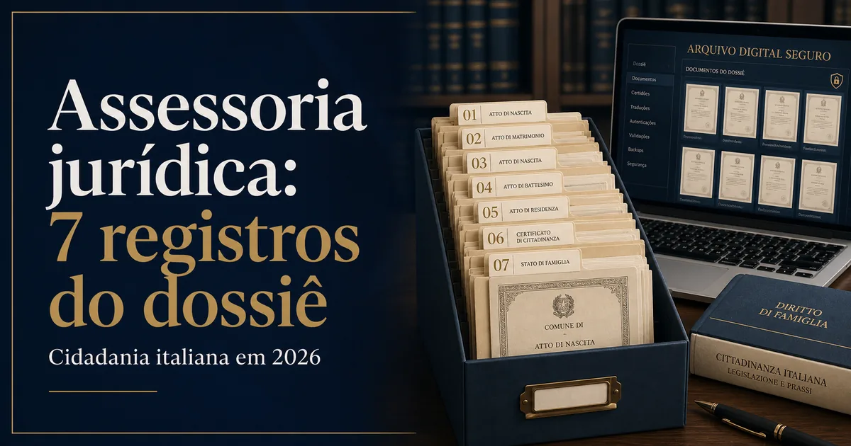 Assessoria jurídica organiza sete registros do dossiê de cidadania italiana