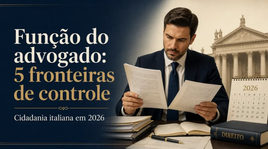 Função do advogado na cidadania italiana e cinco fronteiras de controle