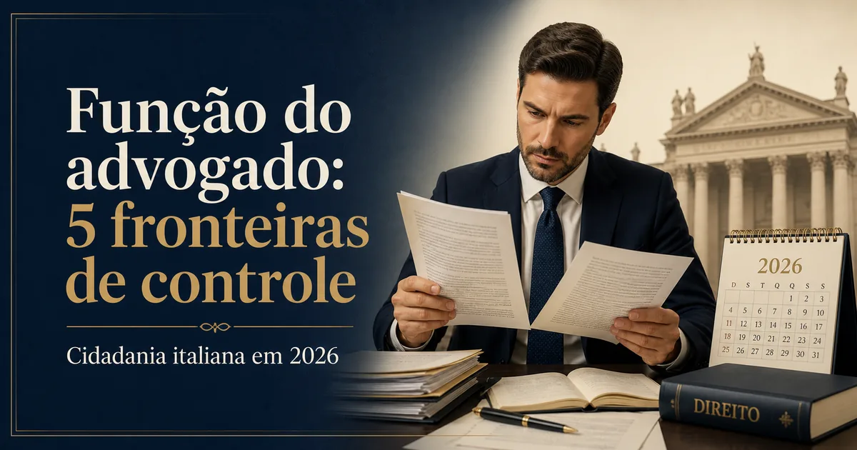 Função do advogado na cidadania italiana e cinco fronteiras de controle