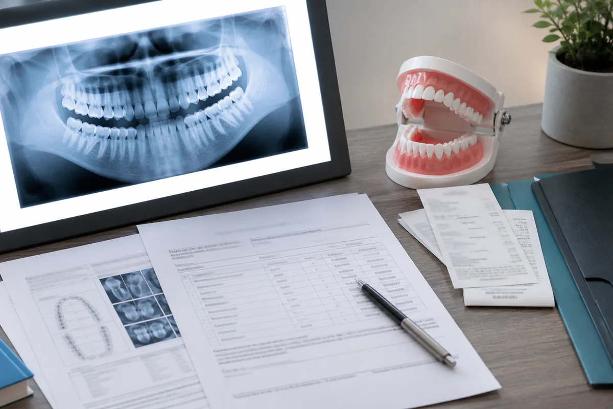 Prontuário, radiografia e documentos para avaliar erro odontológico