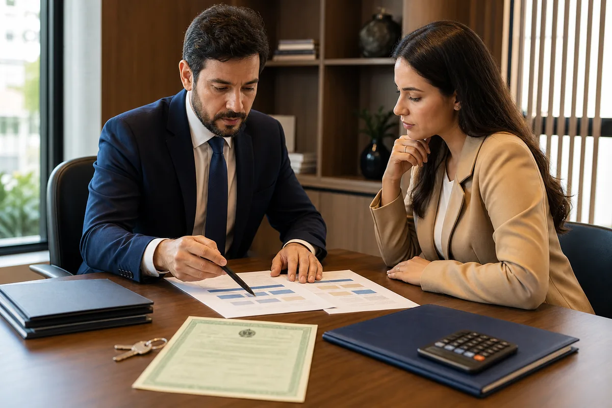 Advogado e cliente analisam proposta de honorários por fases