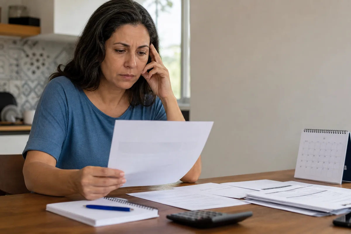 Proprietária analisa notificação e datas de leilão do imóvel