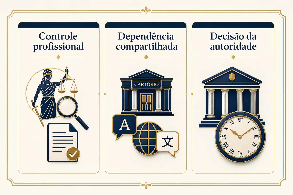 Comparação entre controle profissional, dependência compartilhada e decisão da autoridade