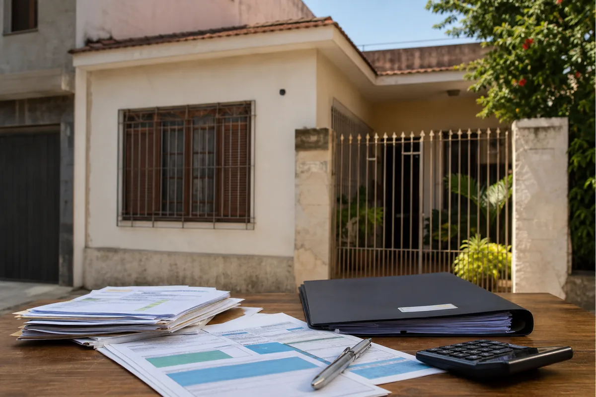 Casa com documentos de IPTU atrasado para analise de usucapiao