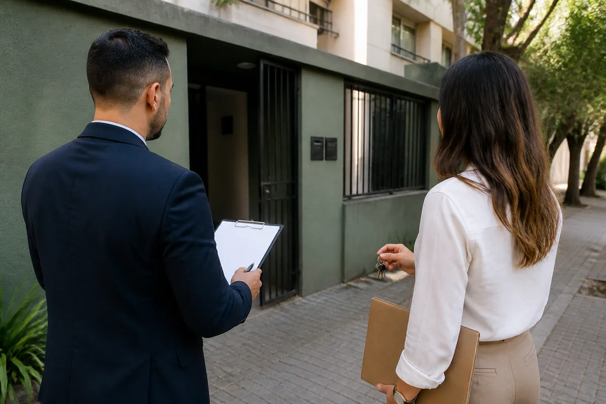 Advogado e cliente vistoriando imóvel antes da imissão na posse