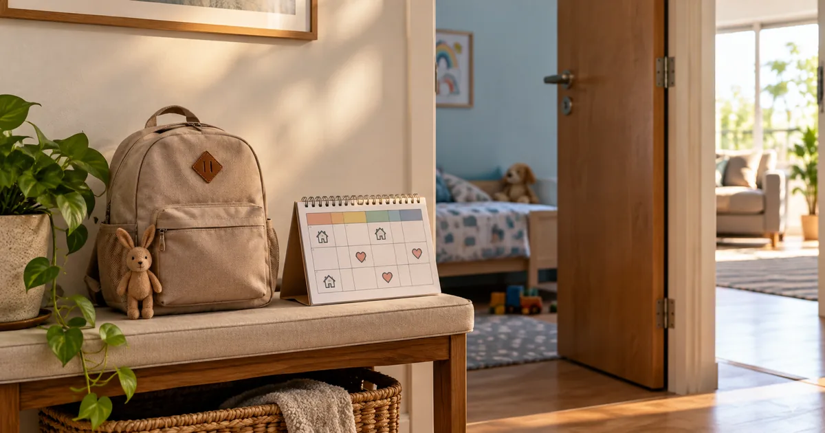 Mochila e calendário simbolizam convivência familiar da criança