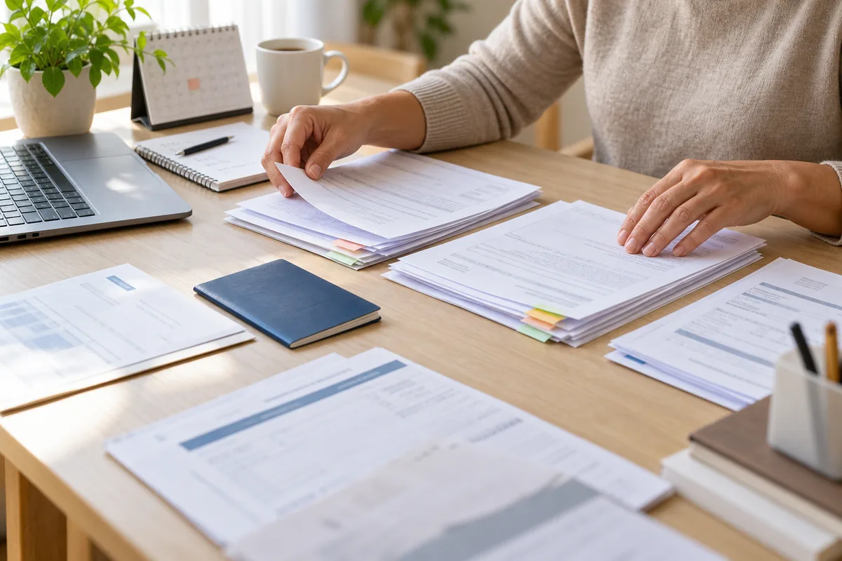 Documentos organizados para ação de revisão previdenciária