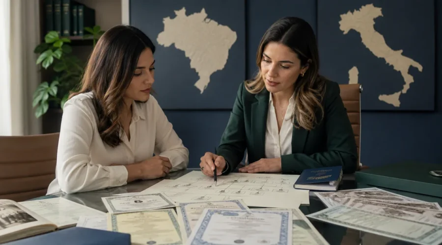 Advogada orienta cliente sobre cidadania italiana no Brasil