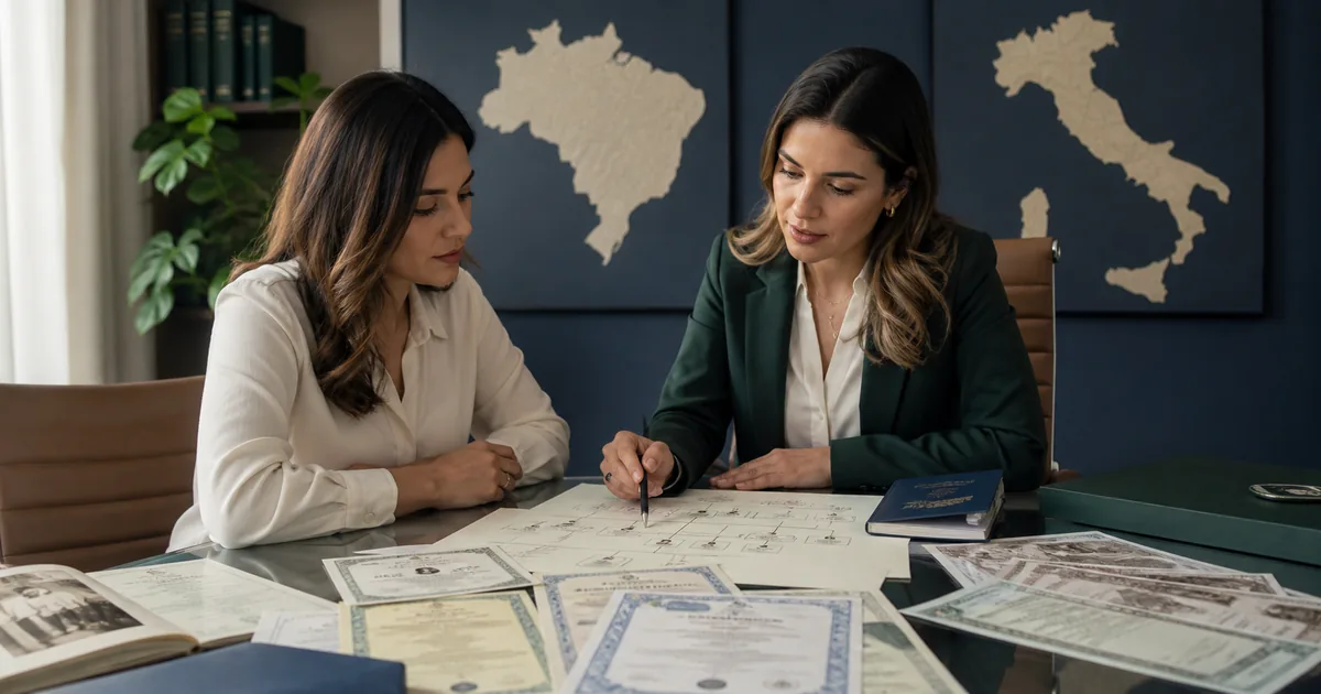 Advogada orienta cliente sobre cidadania italiana no Brasil