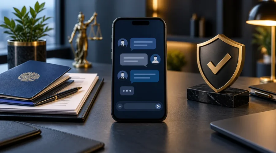 Celular representa contato seguro com advogado trabalhista