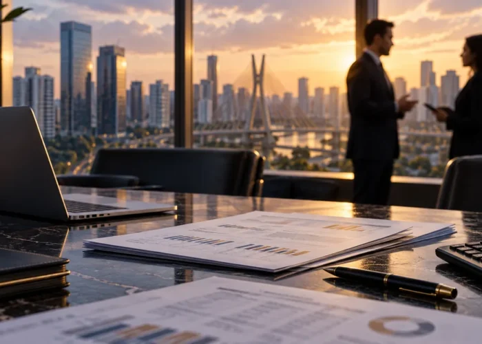 Escritório tributário com vista para São Paulo