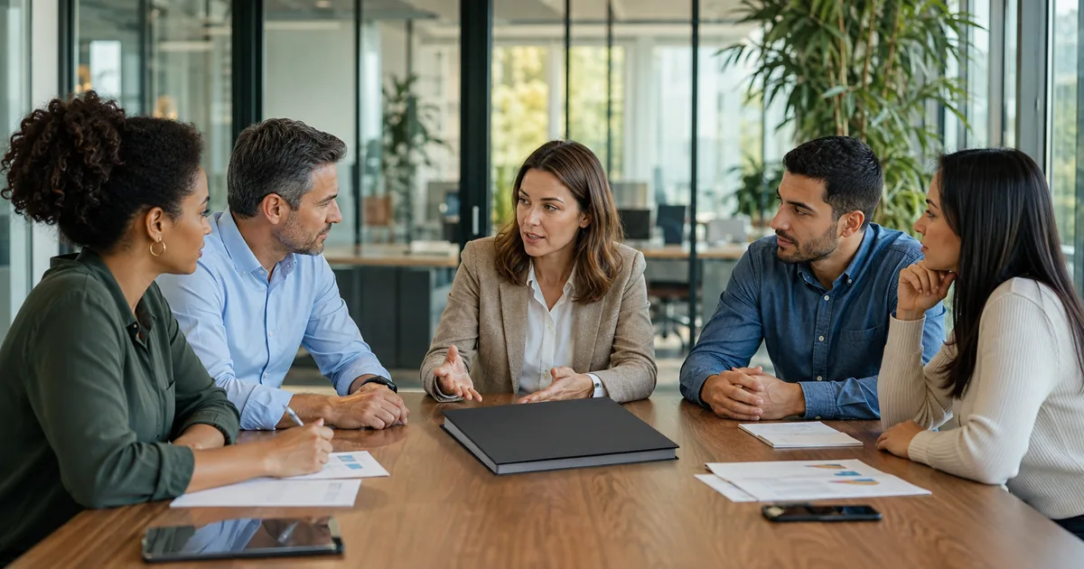 Equipe discute plano para manter ambiente de trabalho sem assédio