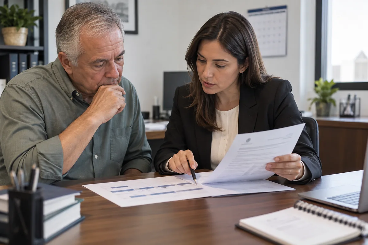 Segurado e advogada analisam períodos de contribuição para aposentadoria proporcional